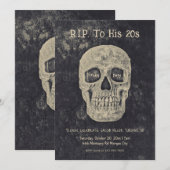 Gothic Beige Grijze Schedel Verjaardag RIP Naar Zi Kaart (Voorkant / Achterkant)