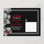 Gothic, biker of rock black bruiloft, met uitzonde aankondigingskaart (Achterkant)