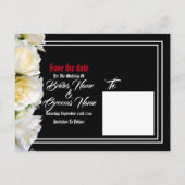 Gothic biker of rock black wedding slaan de datum  aankondigingskaart (Achterkant)