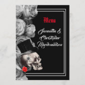 Gothic, biker, of rock zwart bruiloft menu (Voorkant)