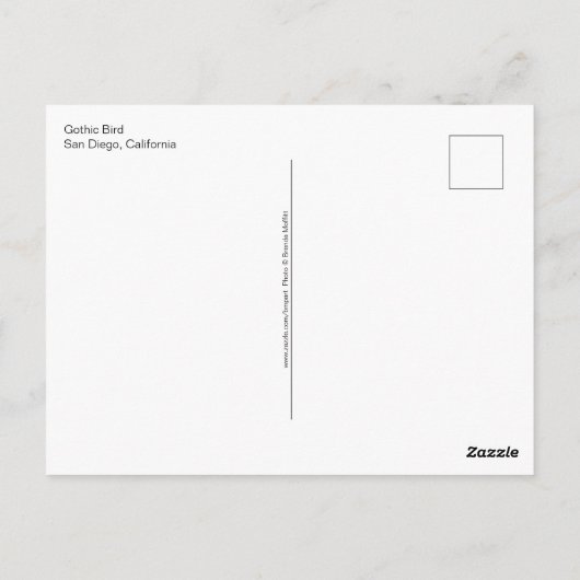 Gothic Bird Dramatic Sunset Tree Briefkaart (Achterkant)