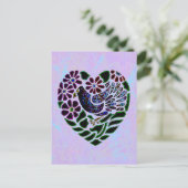 Gothic Bird in Heart Briefkaart (Staand voorkant)