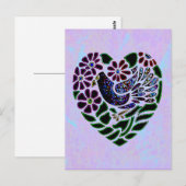Gothic Bird in Heart Briefkaart (Voorkant / Achterkant)