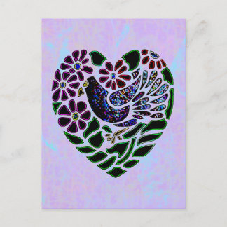Gothic Bird in Heart Briefkaart