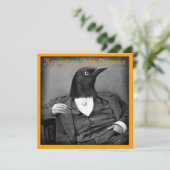 Gothic Bird-Man Halloween Invitation Kaart (Staand voorkant)