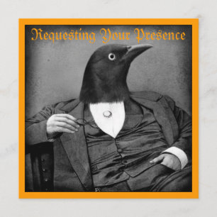 Gothic Bird-Man Halloween Invitation Kaart