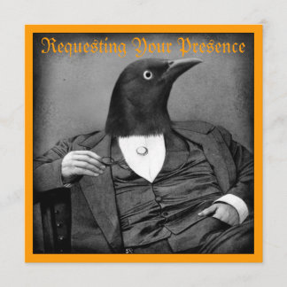 Gothic Bird-Man Halloween Invitation Kaart