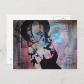 Gothic Birds Birdcage Veil Surreal Art Briefkaart (Voorkant / Achterkant)