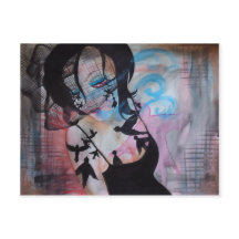 Gothic Birds Birdcage Veil Surreal Art Briefkaart