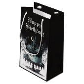 Gothic Birthday Gift Bag - Castle Birthday Cake Klein Cadeauzakje (Achterkant Gekanteld)