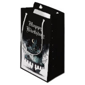 Gothic Birthday Gift Bag - Castle Birthday Cake Klein Cadeauzakje (Voorkant Gekanteld)