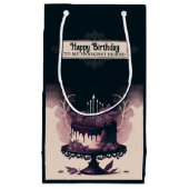 Gothic Birthday Gift Bag - Spooky Birthday Cake Klein Cadeauzakje (Voorkant)