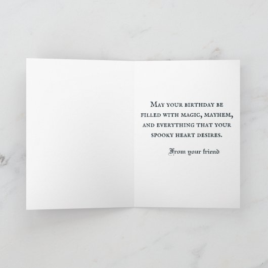 Gothic Birthday Kaart - Spooky Castle Birthday Cak (Binnen)