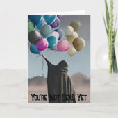 Gothic Birthday, nog niet dood, ballonnen en Dark Kaart (Voorkant)