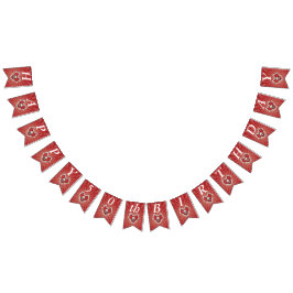 Gothic Birthday Skull Botten Red Heart op spieren Vlaggetjes