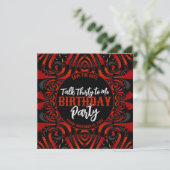 Gothic Birthday Talk Thirty Black + Red Party Kaart (Staand voorkant)