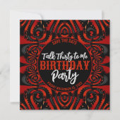 Gothic Birthday Talk Thirty Black + Red Party Kaart (Voorkant)