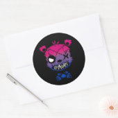 Gothic Bisexual Pride Flag gekleurd Beer Ronde Sticker (Envelop)