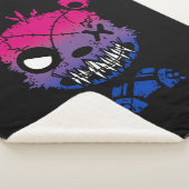 Gothic Bisexual Pride Flag gekleurd Beer Sherpa Deken (3/4)