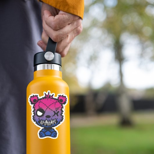 Gothic Bisexual Pride Flag gekleurd Beer Sticker