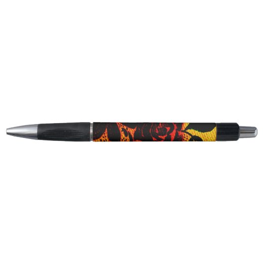 Gothic Black and Fire Roos Illustration Pen (Voorkant)