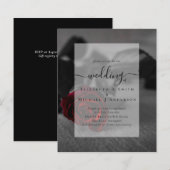 Gothic Black and Red Roses Gothic Wedding Invite (Voorkant / Achterkant)