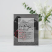 Gothic Black and Red Roses Gothic Wedding Invite (Staand voorkant)