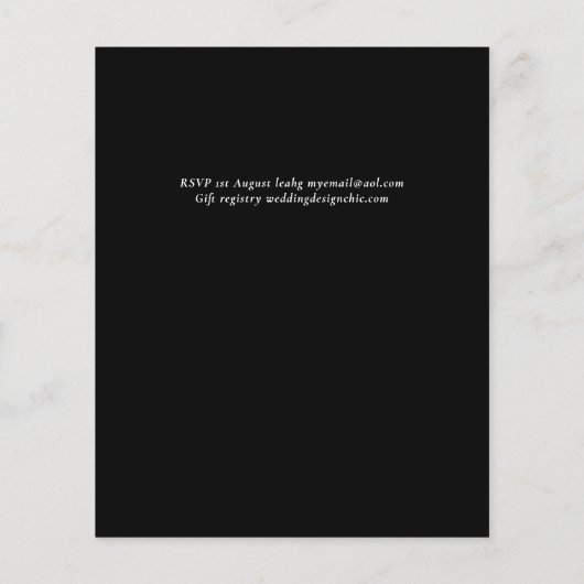 Gothic Black and Red Roses Gothic Wedding Invite (Achterkant)