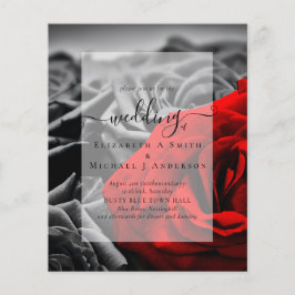 Gothic Black and Red Roses Gothic Wedding Invite Flyer