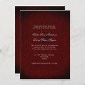 Gothic Black and Red Wedding Invitation Kaart (Voorkant / Achterkant)