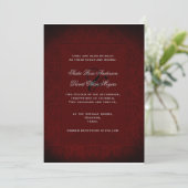 Gothic Black and Red Wedding Invitation Kaart (Staand voorkant)