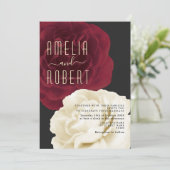 Gothic Black and Red Wedding Kaart (Staand voorkant)