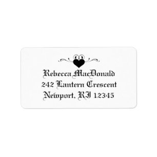Gothic Black and White Address Label