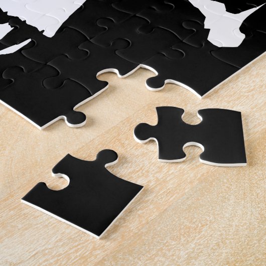 Gothic Black and White Demon Skull Illustration Legpuzzel (Zijkant)