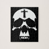 Gothic Black and White Demon Skull Illustration Legpuzzel (Verticaal)