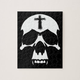 Gothic Black and White Demon Skull Illustration Legpuzzel