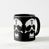 Gothic Black and White Demon Skull Illustration Mok (Voorkant rechts)