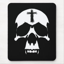 Gothic Black and White Demon Skull Illustration