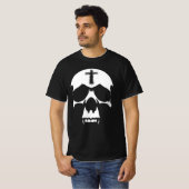 Gothic Black and White Demon Skull Illustration T-shirt (Voorkant volledig)