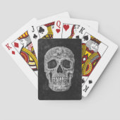Gothic Black and White Grunge Skull Pokerkaarten (Achterkant)