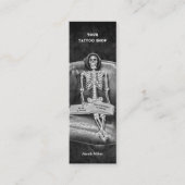 Gothic Black and White Skeleton Tattoo Shop Mini Visitekaartje (Voorkant)