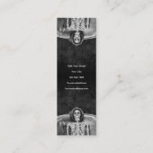 Gothic Black and White Skeleton Tattoo Shop Mini Visitekaartje (Achterkant)