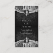 Gothic Black and White Skeleton Tattoo Shop Visitekaartje (Achterkant)