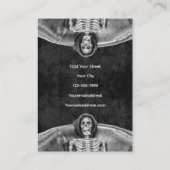 Gothic Black and White Skeleton Tattoo Shop Visitekaartje (Achterkant)
