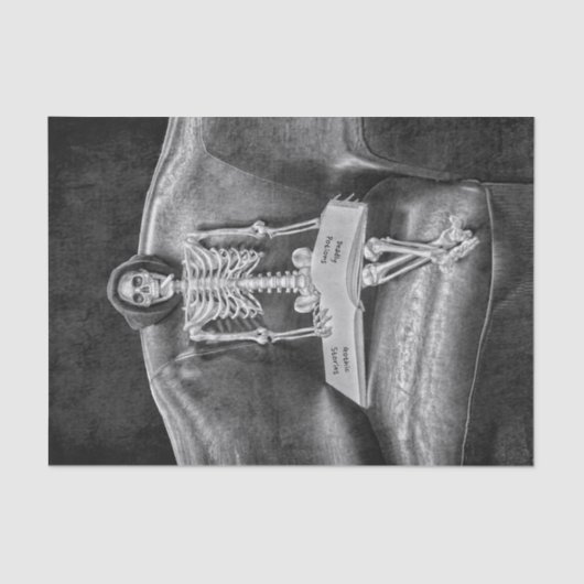 Gothic Black and White Skeleton Tissuepapier (Voorkant)