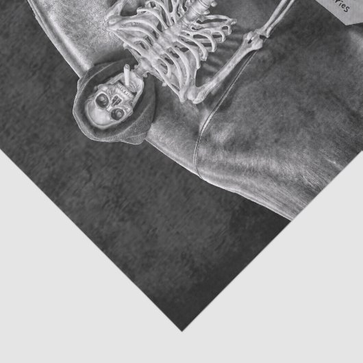 Gothic  Black and White Skeleton Tissuepapier (Detail)