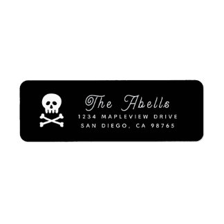 Gothic Black and White Skull Etiket
