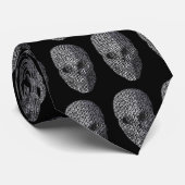 Gothic Black and White Skull Stropdas (Opgerold)