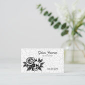 Gothic Black and White Skull Tattoo Shop Visitekaartje (Staand voorkant)