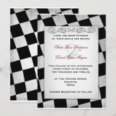 Gothic Black and White Wedding Invitation Kaart (Voorkant / Achterkant)